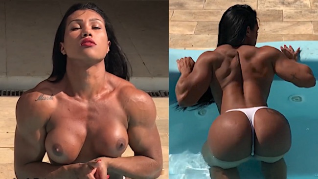 Poolside Muscle Babe